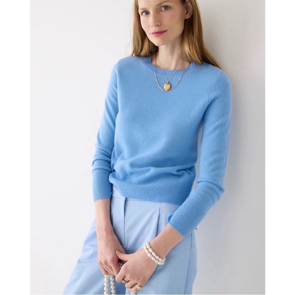 J. Crew Cashmere Classic Fit Sweater in Soft Blue - Picture 3 of 11